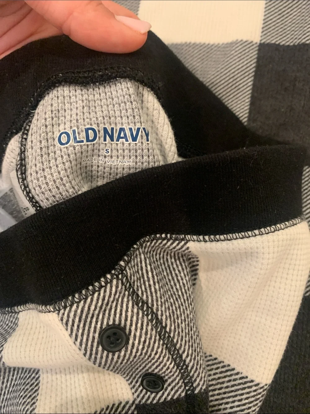 Old Navy Black and White Checkered Kids Pajama Set